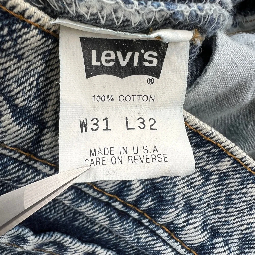 VTG 80s Levis 550 Acid Wash Relaxed Jeans Men 31x32 Blue Tapered Leg Made in USA
